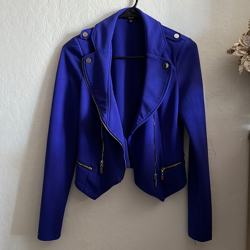 Blue moto jacket